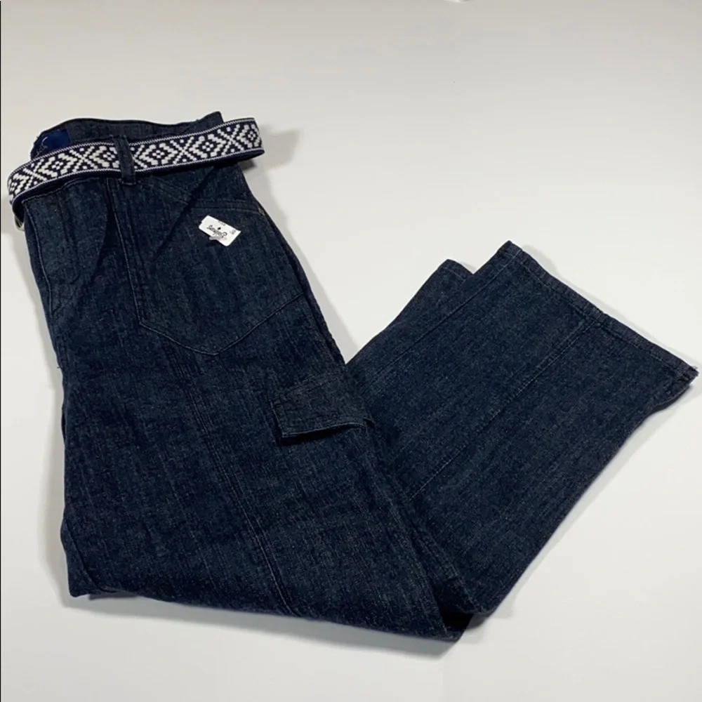 Gloria Vanderbilt SZ 8 Belted Blue Denim Jeans Capri New. D22 - Picture 2 of 12